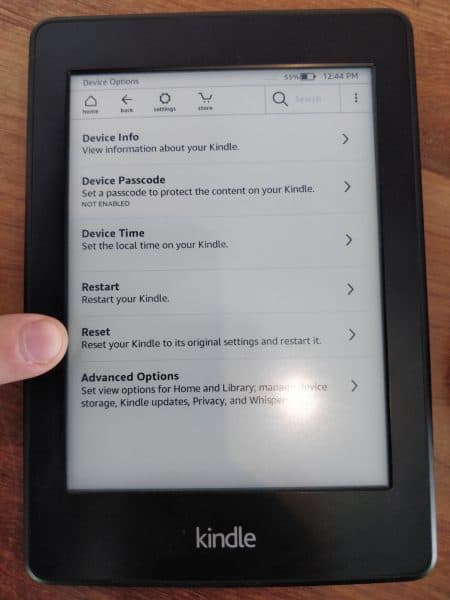 Step 4: Reset Your Kindle