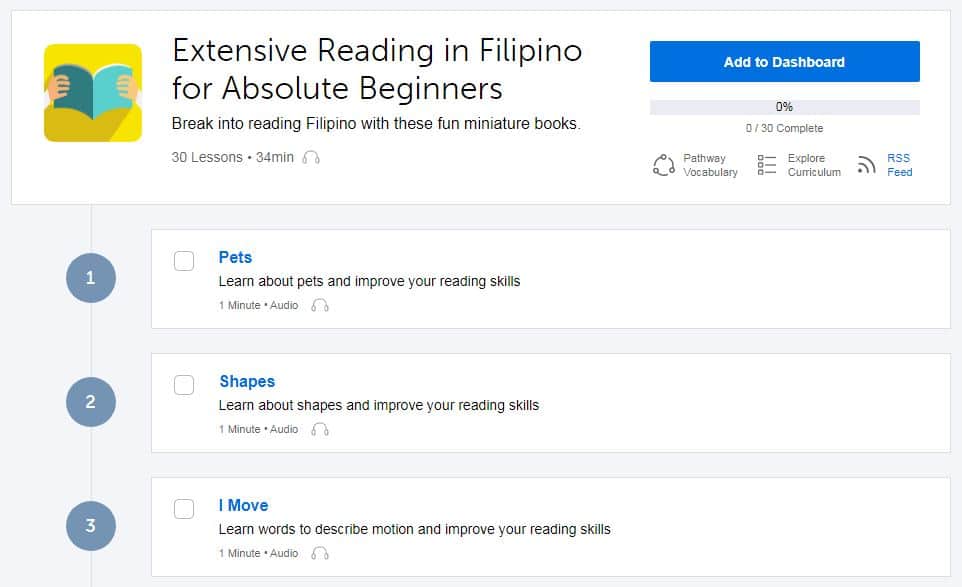 FilipinoPod101-Review-Example-Pathway-Reading