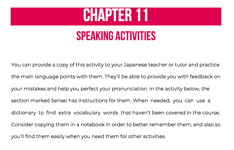 Chapter 11 Speaking Activities